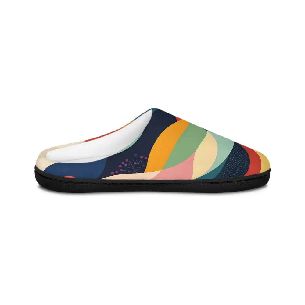 Colorful patterned indoor slippers for men from Sunset Grove PixiOnyx Comfortcore Housewear