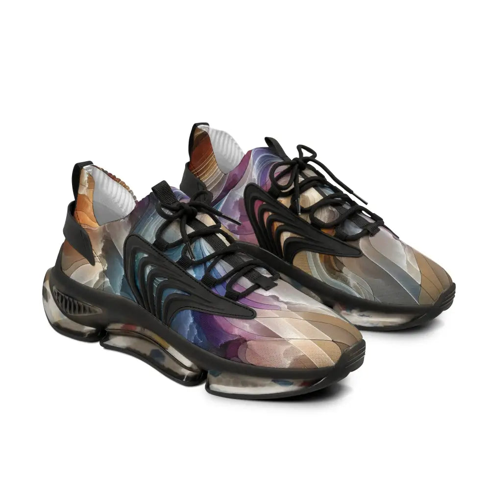 Colorful athletic shoes from Men’s Mesh Sneakers Celestial Layer Flux by PixiOnyx Artwear