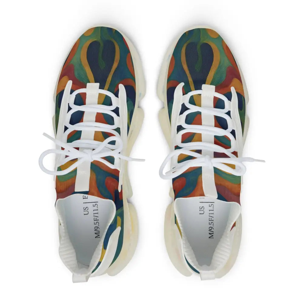 Colorful patterned Men’s Mesh Sneakers with urban camo and psychedelic streetwear style