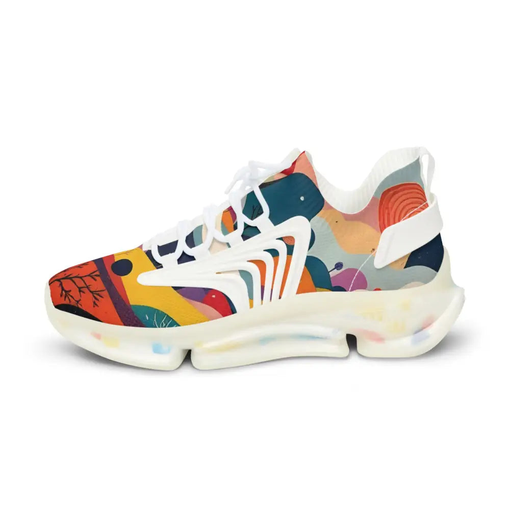 Colorful abstract-patterned Men’s Mesh Sneakers Flowstate Mirage PixiOnyx Psychedelic Motionwear