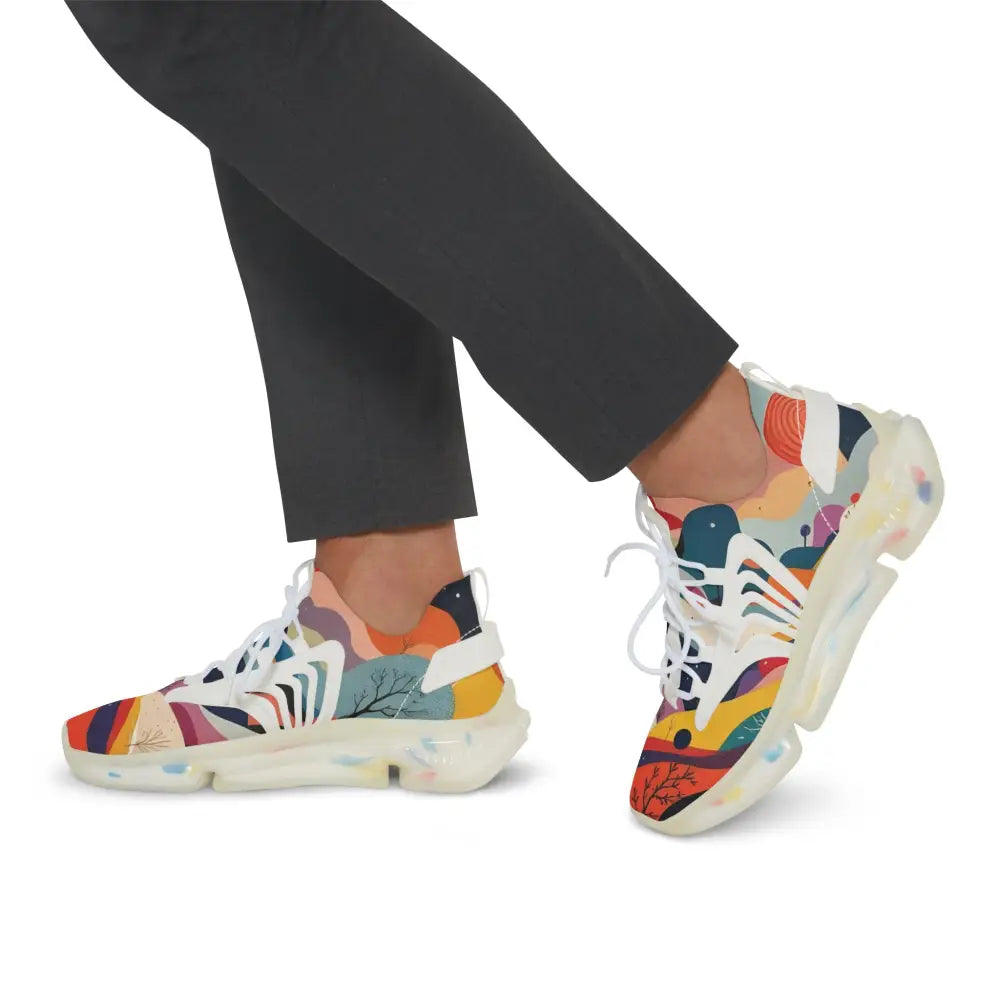 Colorful patterned Mesh Sneakers for men from Flowstate Mirage by PixiOnyx Psychedelic Motionwear