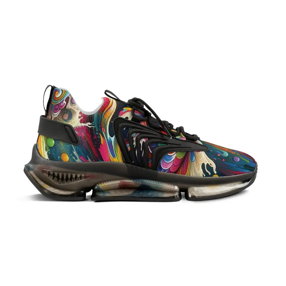 Colorful patterned athletic shoe from Men’s Mesh Sneakers Rainbow Koi Spiral PixiOnyx