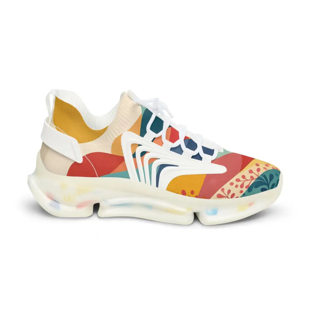 Colorful patterned athletic shoe from Men’s Mesh Sneakers Sunset Grove PixiOnyx Chromatic Footstep Mirage