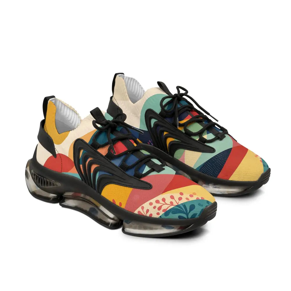 Colorful patterned athletic shoes from Men’s Mesh Sneakers Sunset GrovePixiOnyx Chromatic Footstep Mirage