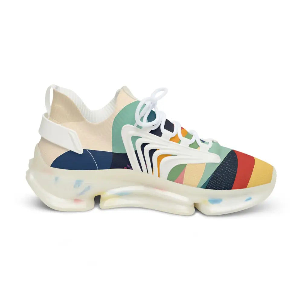 Colorful patterned athletic shoe from Men’s Mesh Sneakers Sunset Grove PixiOnyx