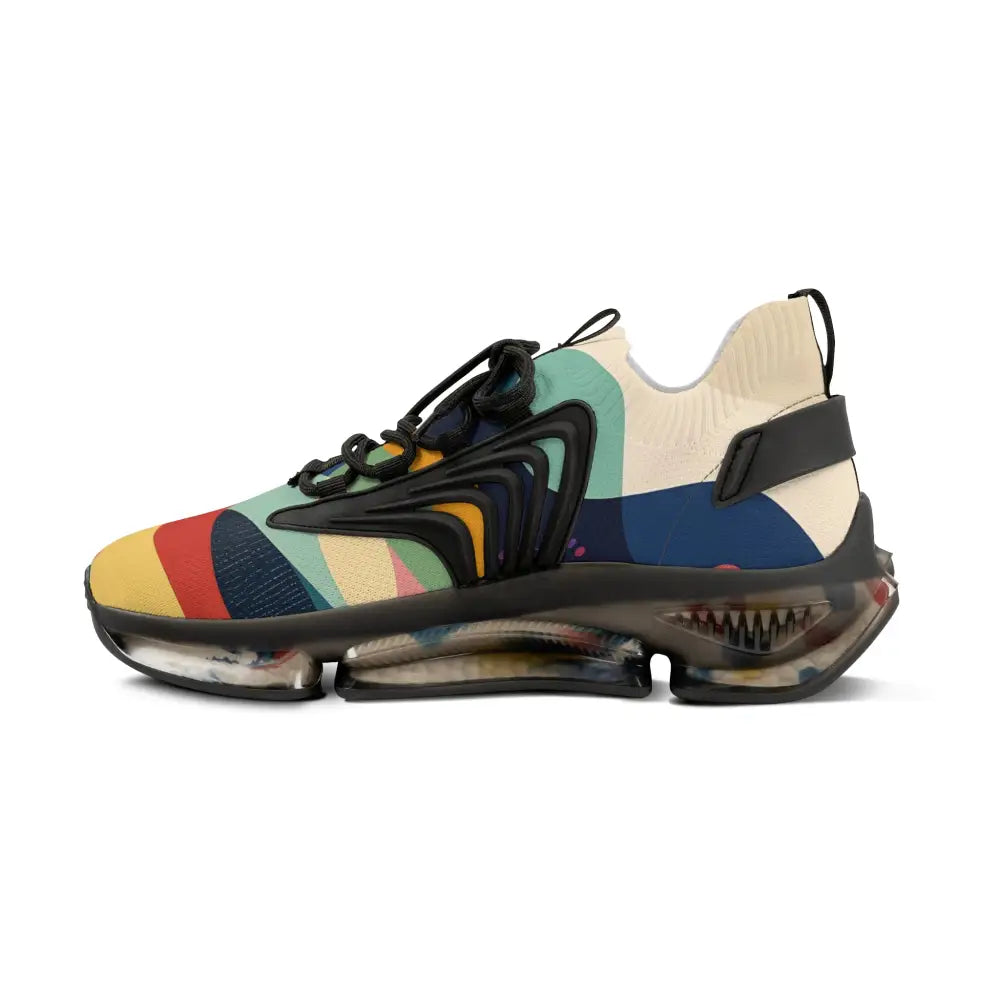 Colorful athletic shoe with clear sole from Men’s Mesh Sneakers Sunset Grove PixiOnyx