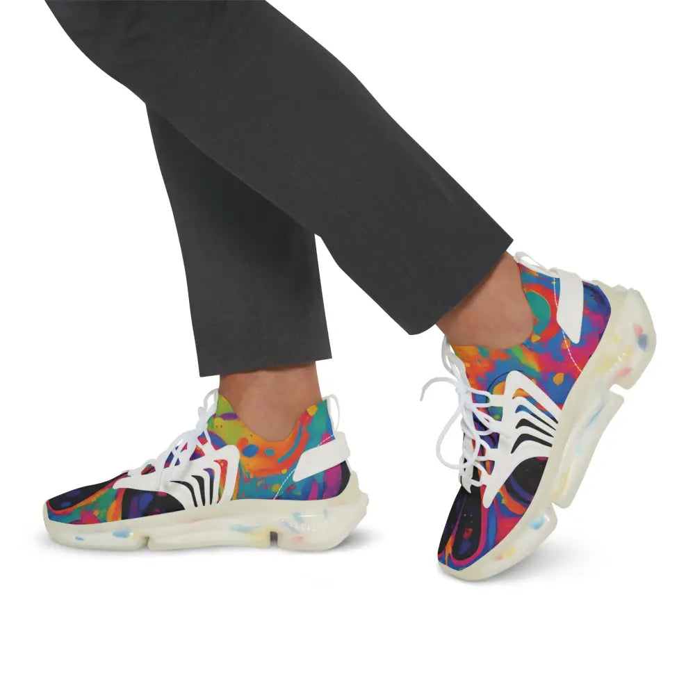 Colorful patterned Men’s Mesh Sneakers Voidspiral Mirage PixiOnyx Psywave Footwear