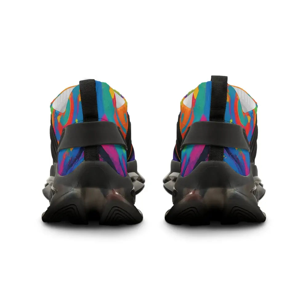 Colorful athletic shoes from PixiOnyx Psywave Footwear Men’s Mesh Sneakers voidspiral Mirage