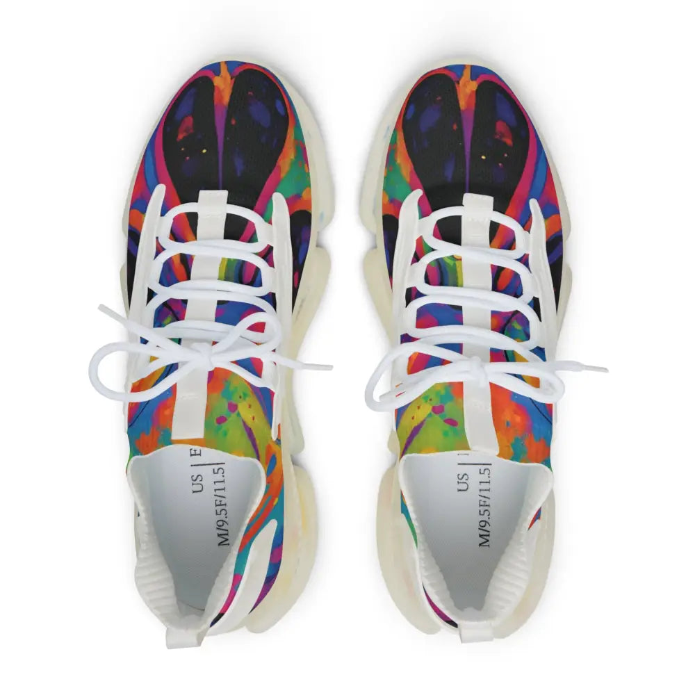 Colorful tie-dye sneakers from Men’s Mesh Sneakers Voidspiral Mirage by PixiOnyx Psywave