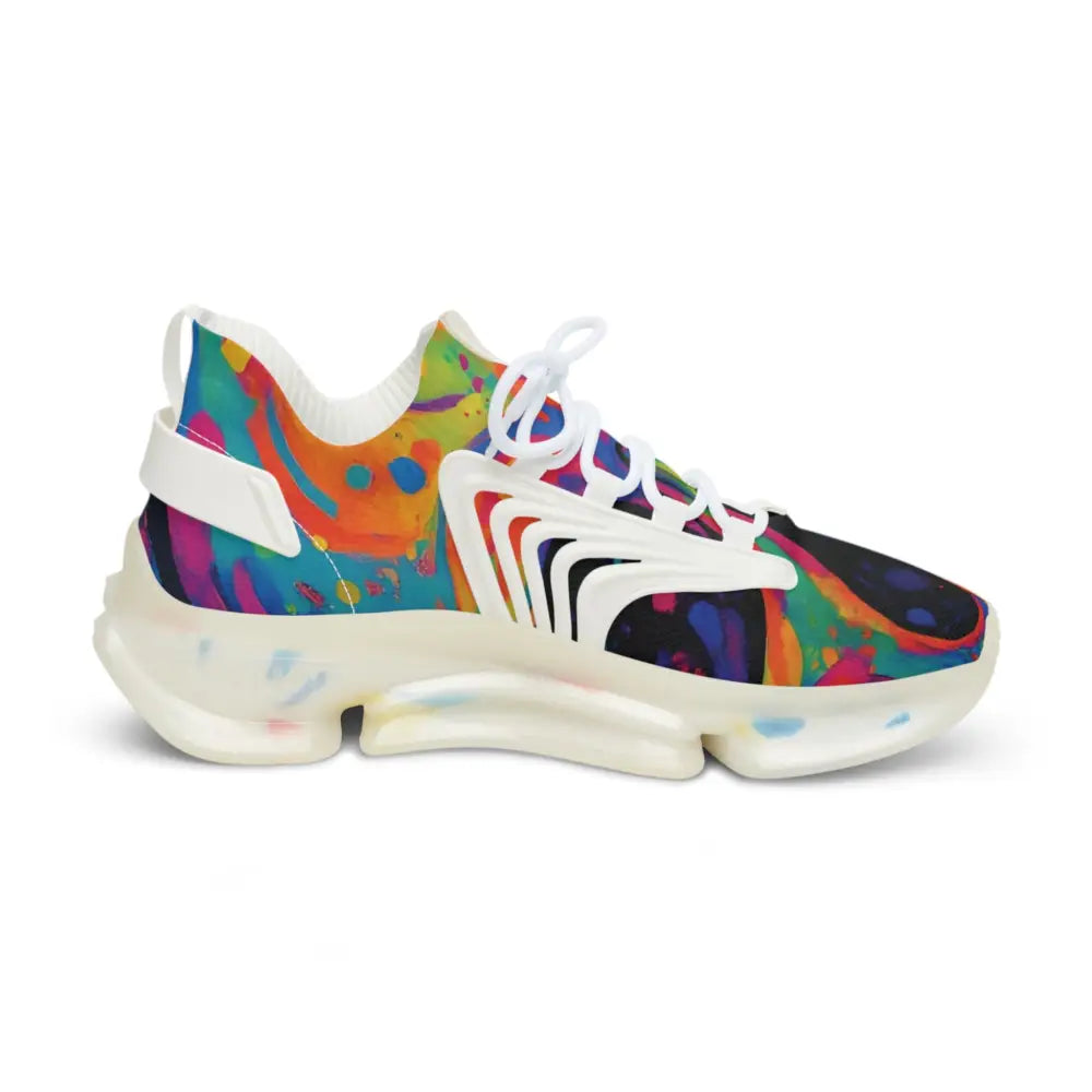 Colorful athletic shoe with translucent sole from Men’s Mesh Sneakers Voidspiral Mirage PixiOnyx Psywave Footwear