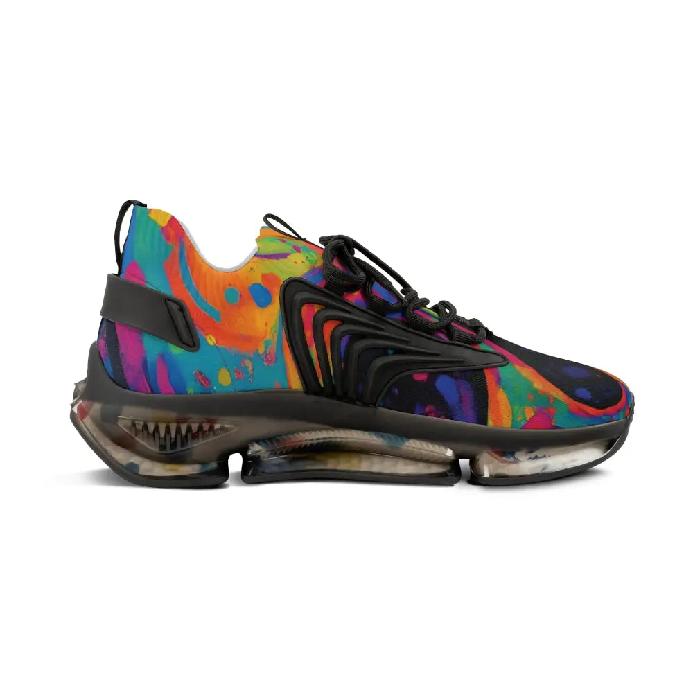 Colorful patterned athletic shoe from Men’s Mesh Sneakers Voidspiral Mirage PixiOnyx Psywave