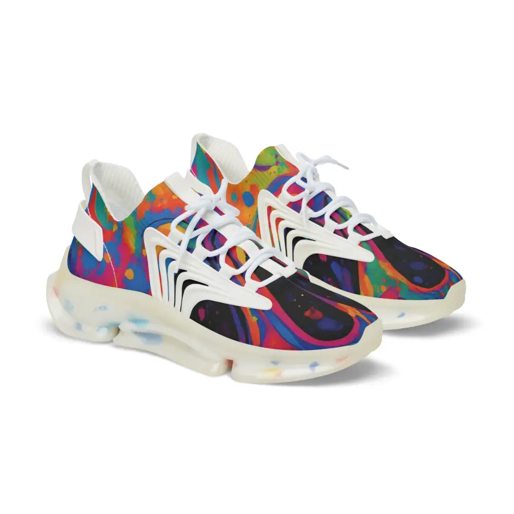 Colorful athletic shoes from Men’s Mesh Sneakers Voidspiral Mirage by PixiOnyx Psywave