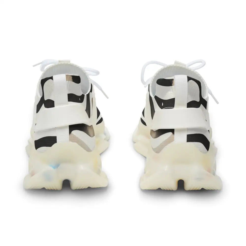 White and black patterned men’s sneakers from Nightstripe Pulse PixiOnyx Monochrome Motion Series