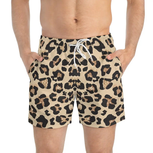 Men’s Leopard Print Swim Trunks from PixiOnyx Summerwear Wild Instinct collection