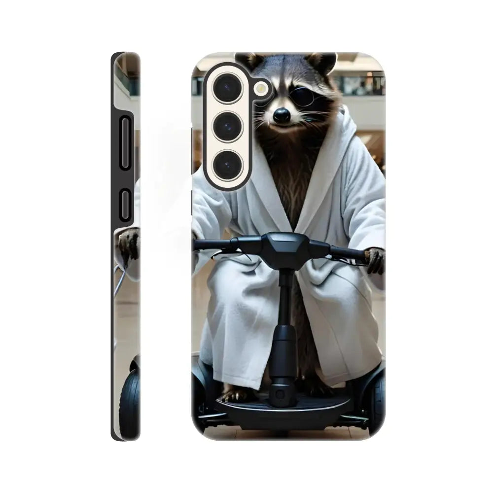 Samsung Tough Case featuring a raccoon on a scooter from PixiOnyx Deluxe Raccoon Shell