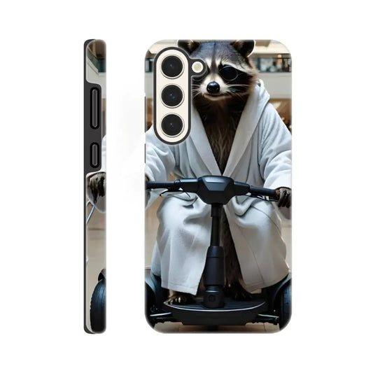 Samsung Tough Case featuring a raccoon on a scooter from PixiOnyx Deluxe Raccoon Shell