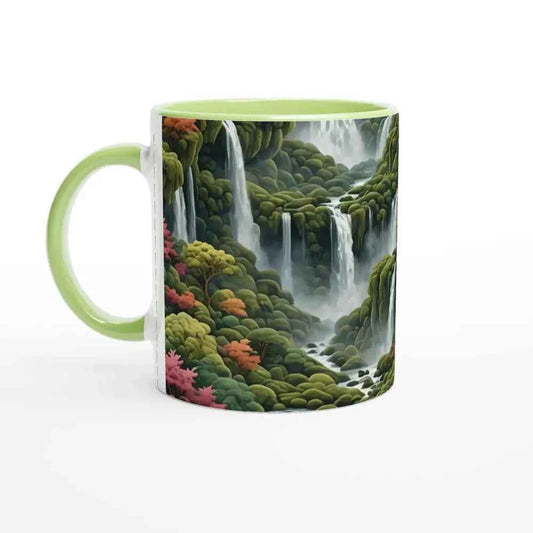 Moss Cascade – 11oz Ceramic Mug with Color Inside | PixiOnyx