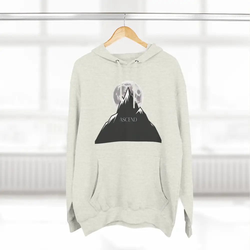 Mountain Scene Fleece Unisex Hoodie Ascend Cozy Outdoor Sweatshirt for Nature Lovers Gifts Hikers Adventure Apparel
