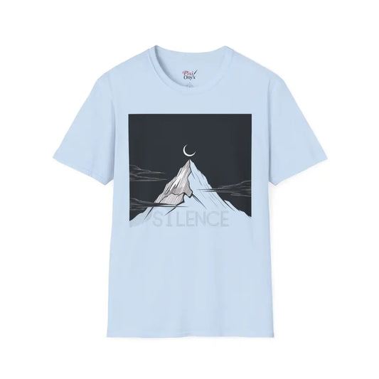 Mountain Silence Unisex Softstyle T Shirt Adventure Tee Nature Lover Gift Travel Minimalist Design Outdoors Apparel