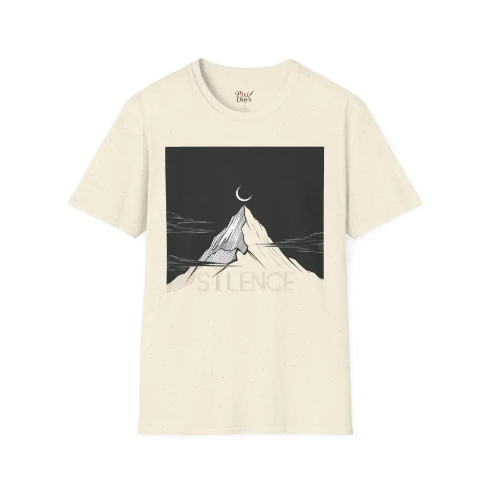 Mountain Silence Unisex Softstyle T Shirt Adventure Tee Nature Lover Gift Travel Minimalist Design Outdoors Apparel