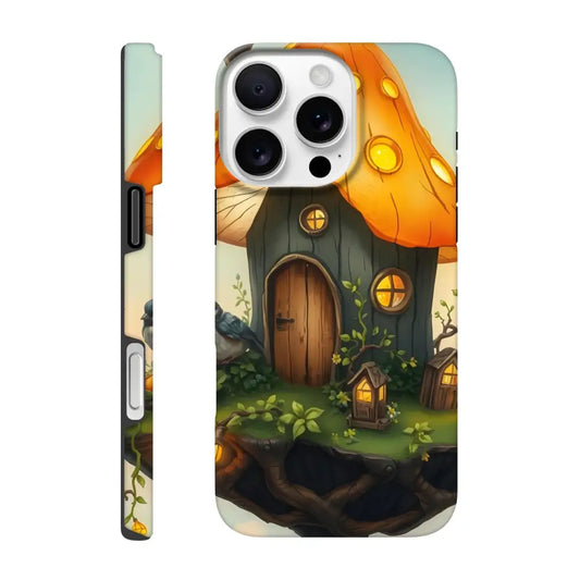 Mushroom Skyhouse iPhone case with floating birdhouse design by PixiOnyx Fantasy Armor Shell