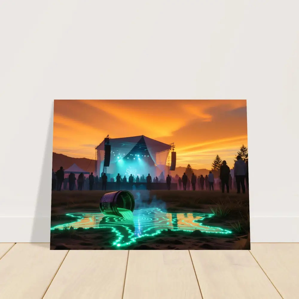 Festival scene canvas print from Neon Spill Festival Poster Cosmic Sound Unleashed by PixiOnyx