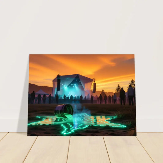Festival scene canvas print from Neon Spill Festival Poster Cosmic Sound Unleashed by PixiOnyx