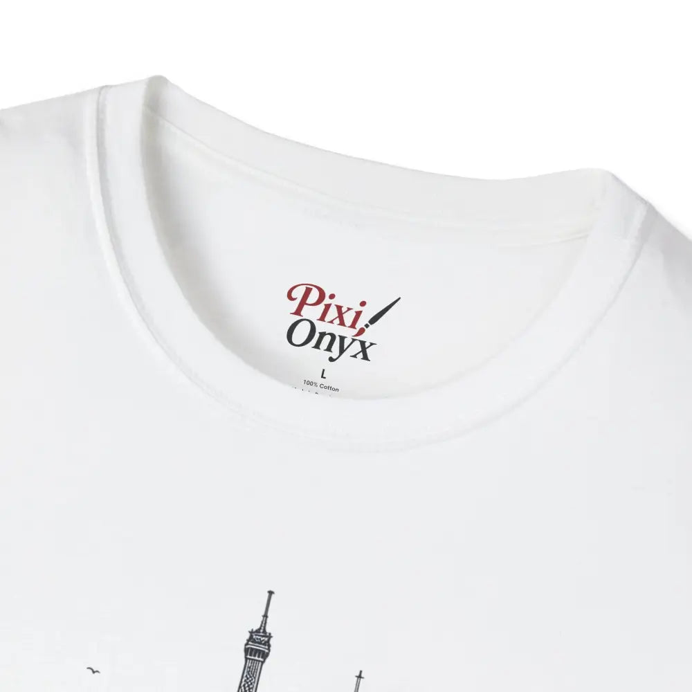 White crew neck t-shirt with ribbed collar retains, shoulder tape stabilizes, gnaftis house flat style