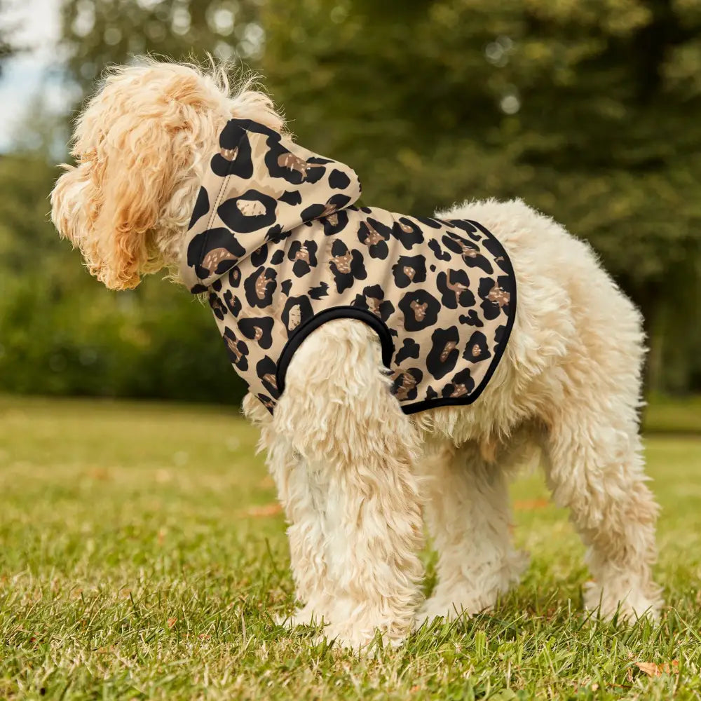 Leopard print dog hoodie from PixiOnyx Luxe Creaturewear Pet Hoodie – Wild Leopard Swagger