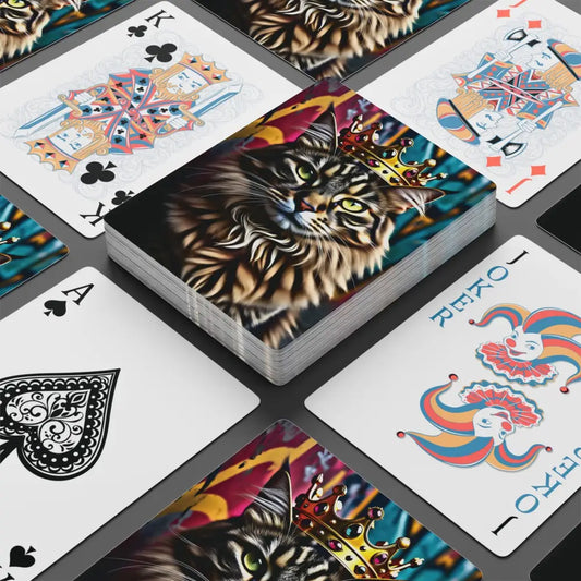 Deck of cat-themed playing cards from Crown Meowjesty PixiOnyx Urban Royal Deck
