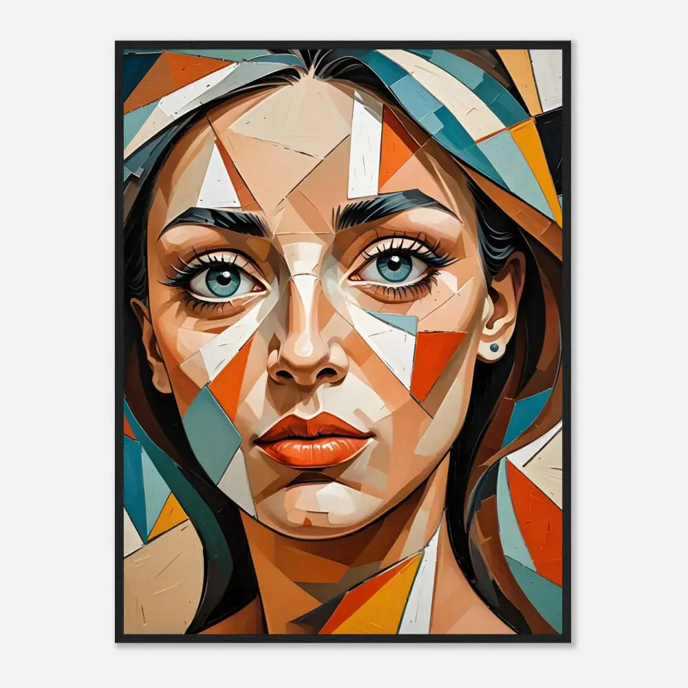 Abstract geometric portrait of a woman on PixiOnyx Dreamscape Premium Matte Paper Poster