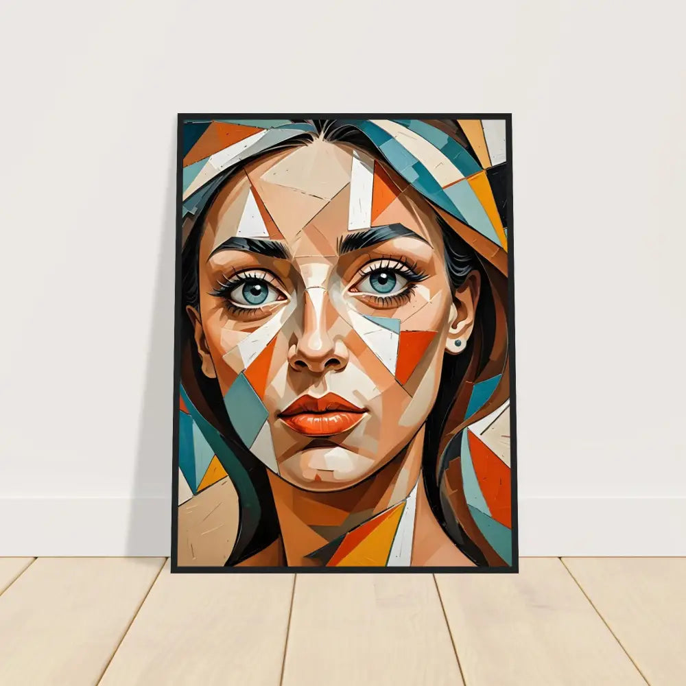 Framed geometric prismatic portrait on premium matte paper Wooden Frame PixiOnyx