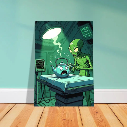 Humorous alien abduction artwork on PixiOnyx Probe Protocol Poster Fine Art Print