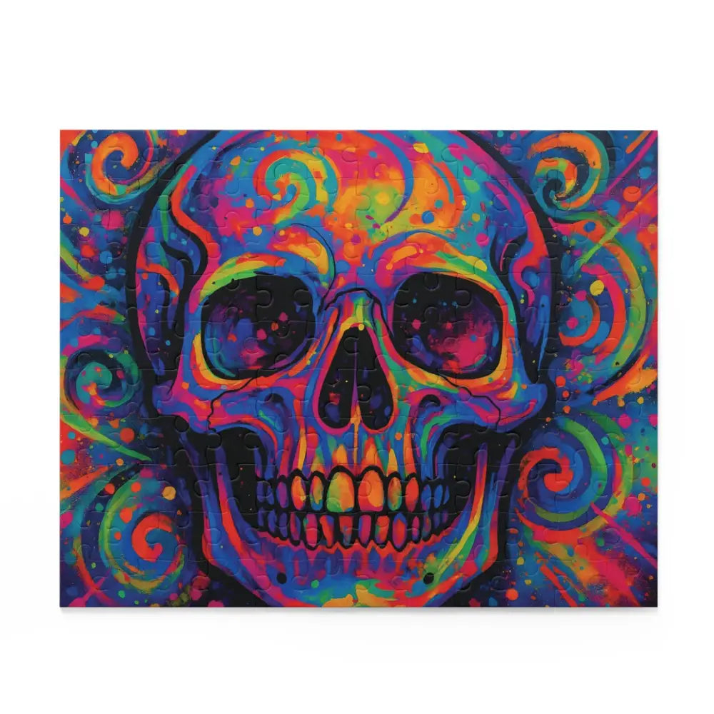 Colorful skull jigsaw puzzle artwork from PixiOnyx Psychedelic Skull Jigsaw Puzzle product