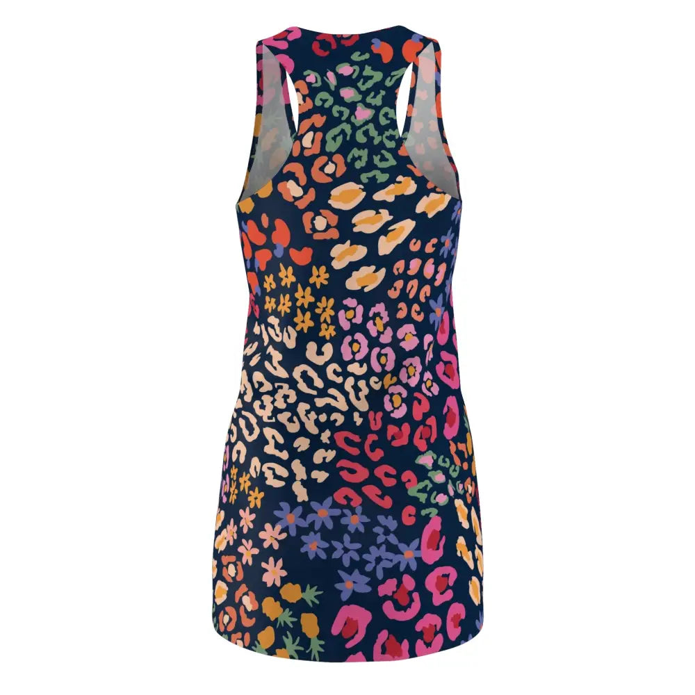 Sleeveless Racerback Dress with colorful floral and animal print for summer style