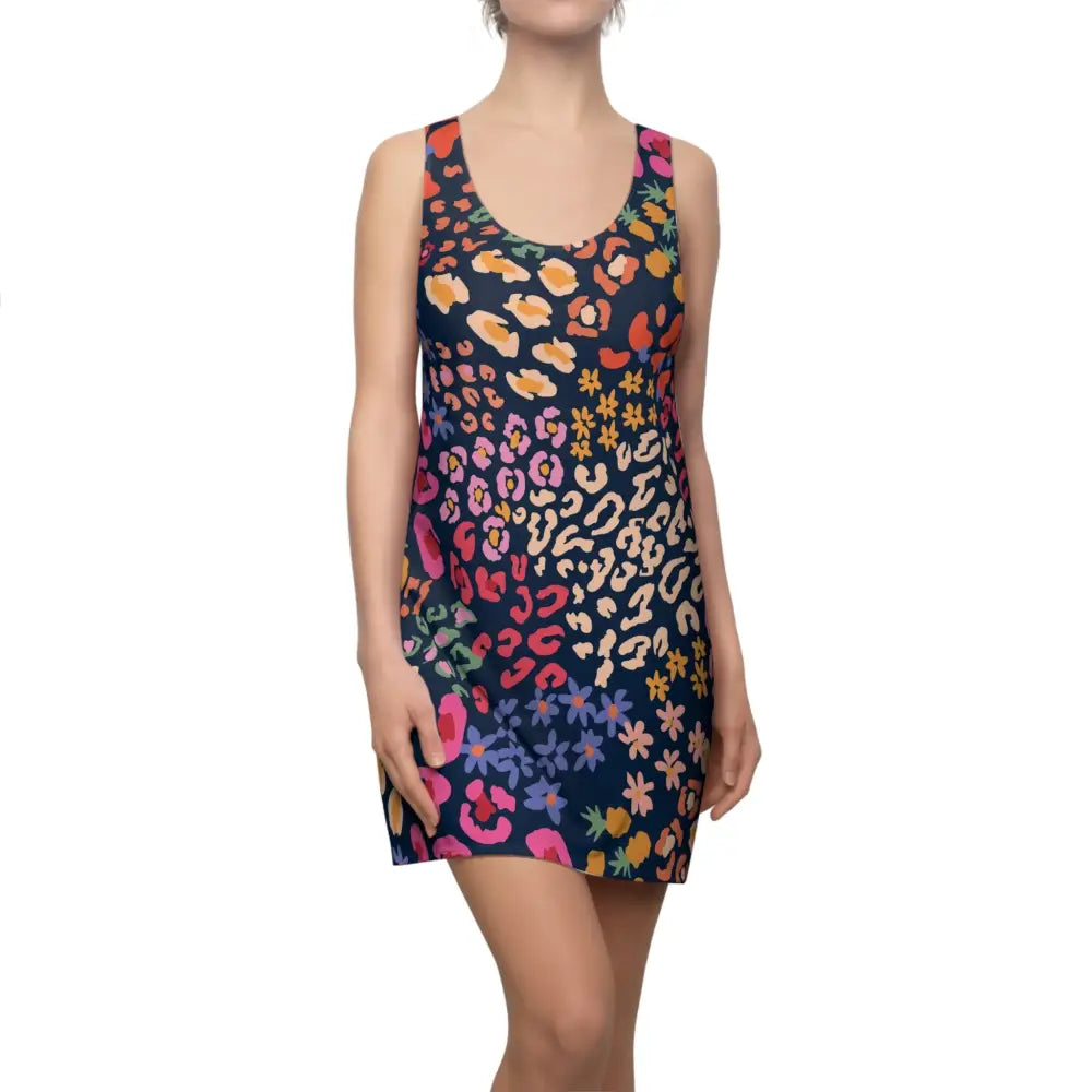 Vibrant floral sleeveless Racerback Dress from PixiOnyx Summer Statementwear