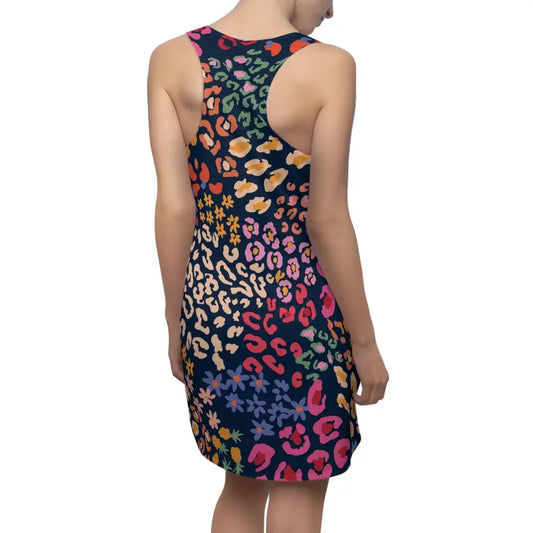 Racerback dress with colorful animal and floral print from PixiOnyx Summer Statementwear