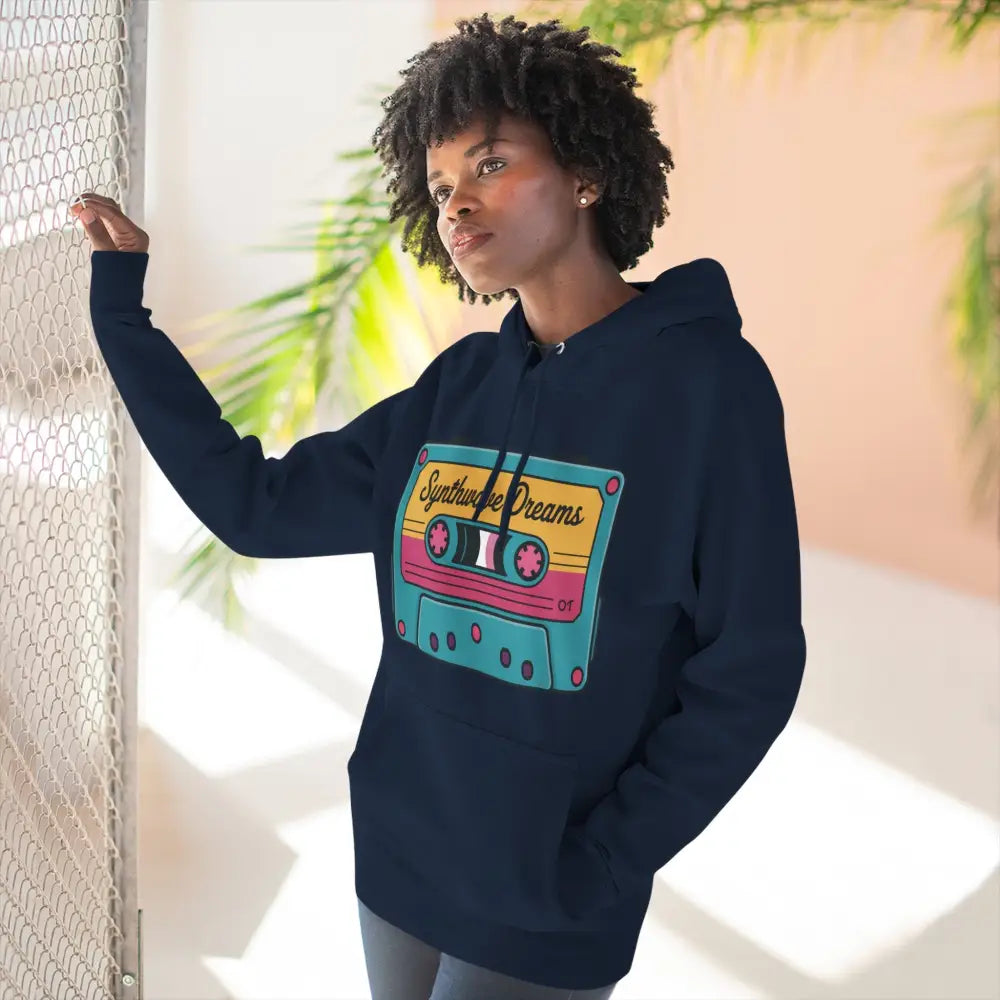 Retro Synthwave Unisex Hoodie Vintage Music 80s Inspired Fleece Sweatshirt Casual Streetwear Cozy Gift for Lovers