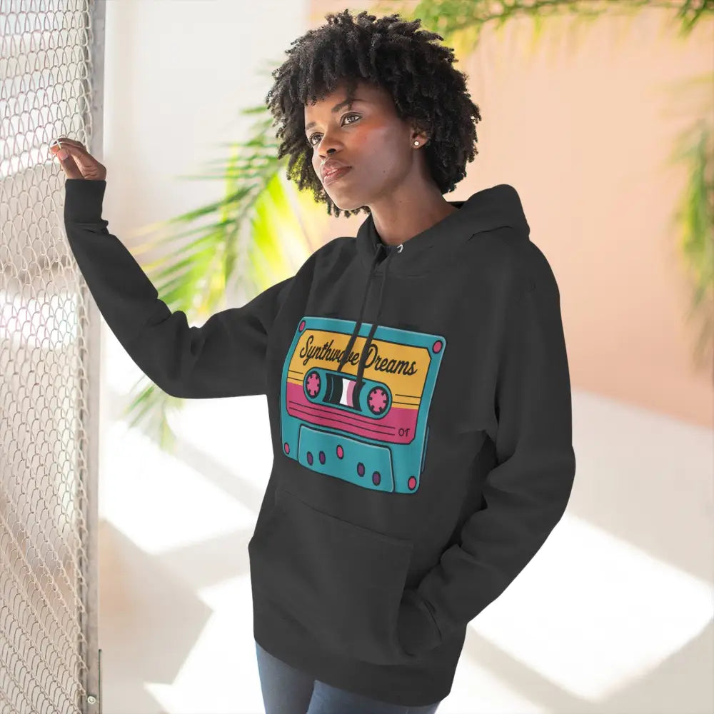 Retro Synthwave Unisex Hoodie Vintage Music 80s Inspired Fleece Sweatshirt Casual Streetwear Cozy Gift for Lovers