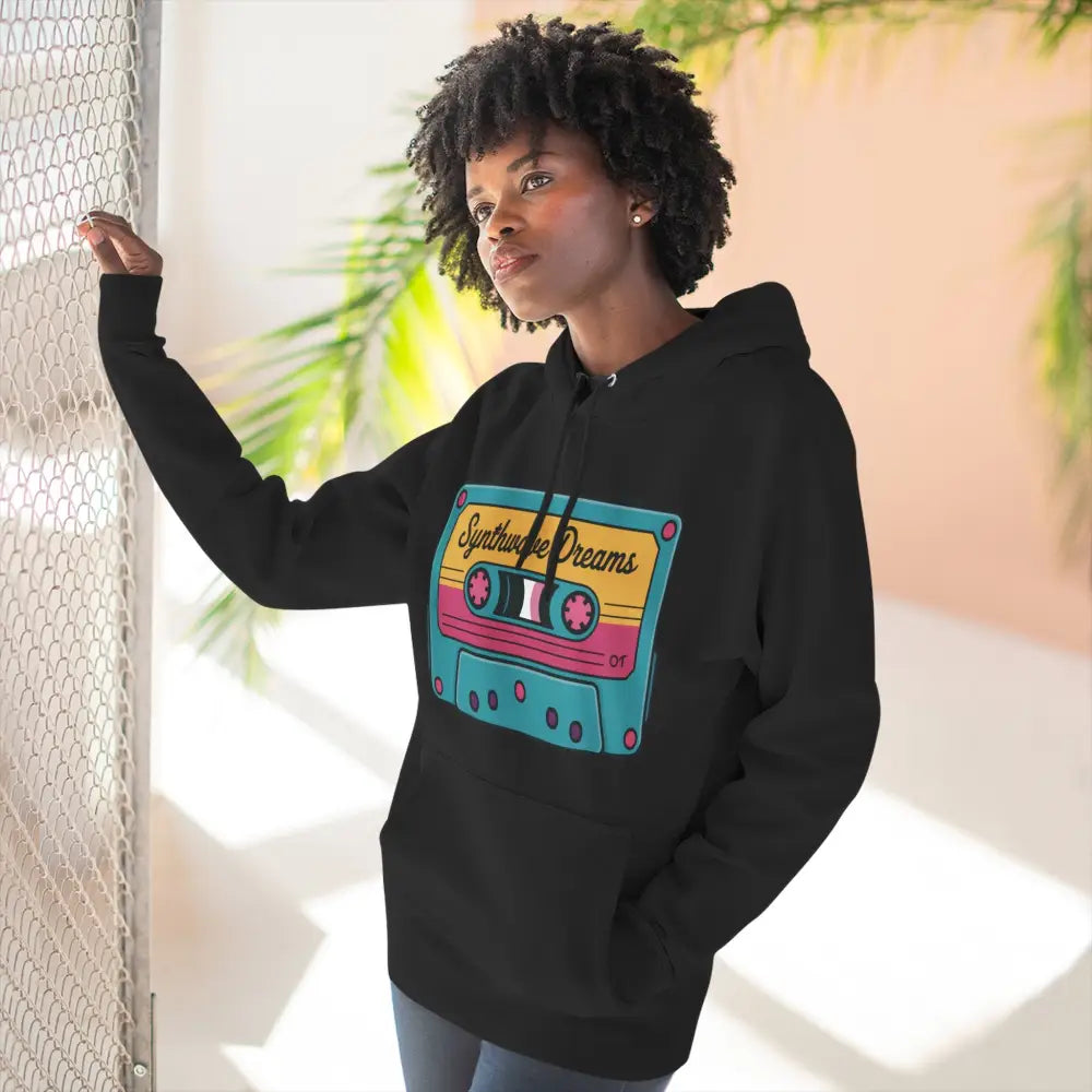 Retro Synthwave Unisex Hoodie Vintage Music 80s Inspired Fleece Sweatshirt Casual Streetwear Cozy Gift for Lovers