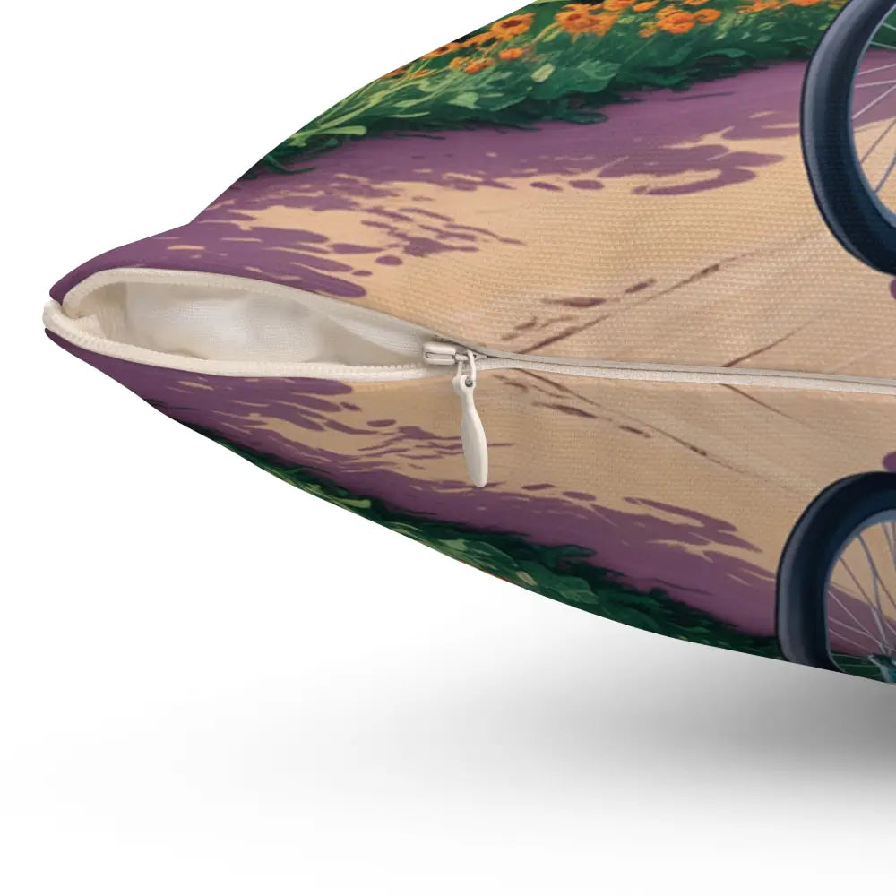 Scenic design pillow cover with zipper closure for home decor and easy care