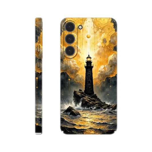 Ultra-sleek Samsung case with a lighthouse and stormy sea design in a slim polycarbonate shell