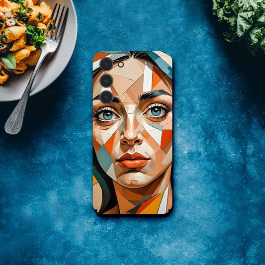 Samsung Slim Case with geometric face design for Prismatic Portrait PixiOnyx Artistic Cover