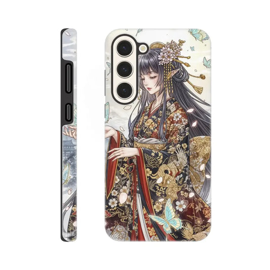 Black Samsung Tough Case with anime-style Kimono Maiden illustration for Samsung Tough series