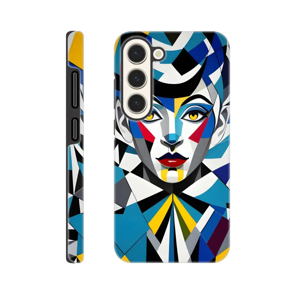 Colorful geometric portrait phone case for Samsung Tough Case Fragmented Muse PixiOnyx