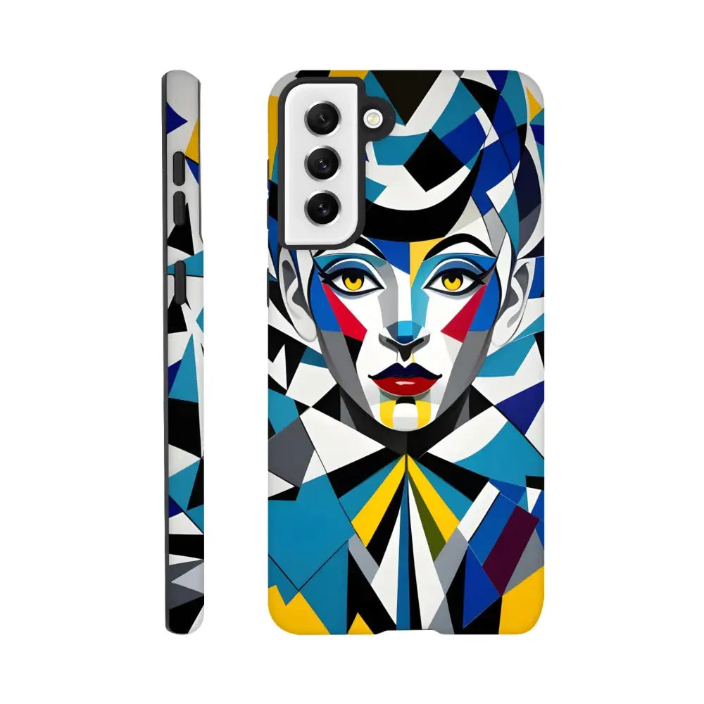 Colorful geometric face phone case for Samsung Tough Case Fragmented Muse PixiOnyx Artistic Armor