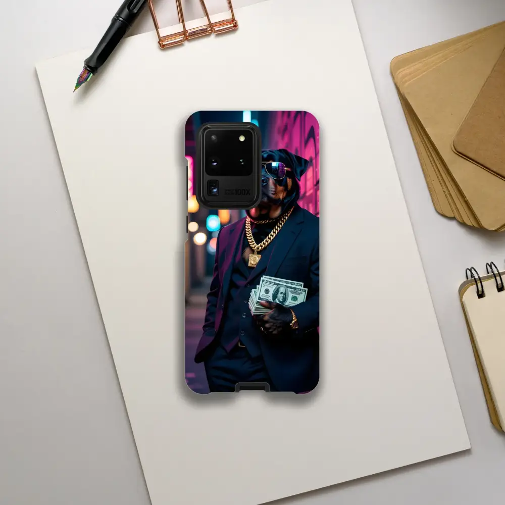 Samsung Tough Case with a dog in a suit for Kingpin K9 PixiOnyx Urban Armor