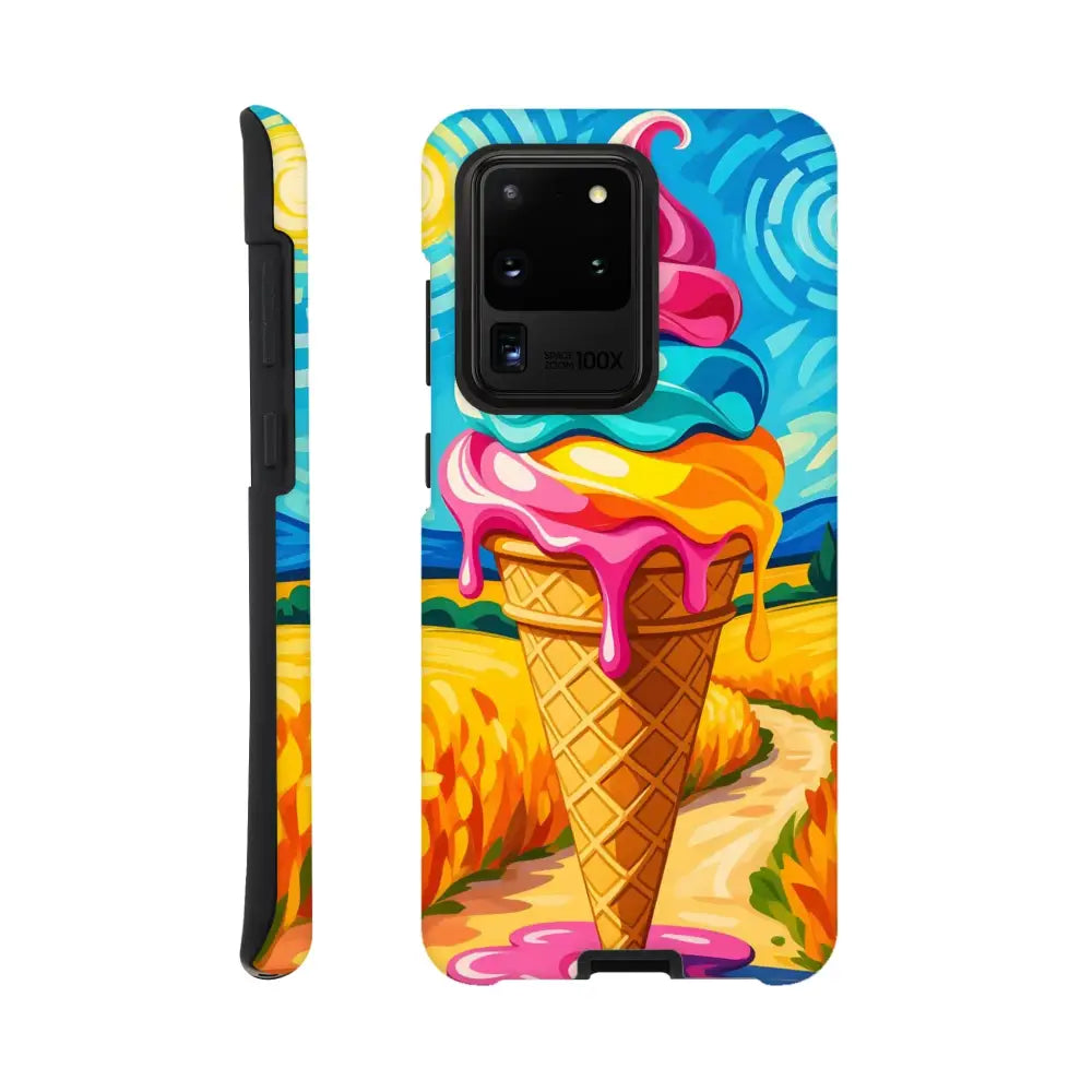 Ice cream cone phone case on Samsung Tough Case Sunlit Swirl of Pastoral Chaos