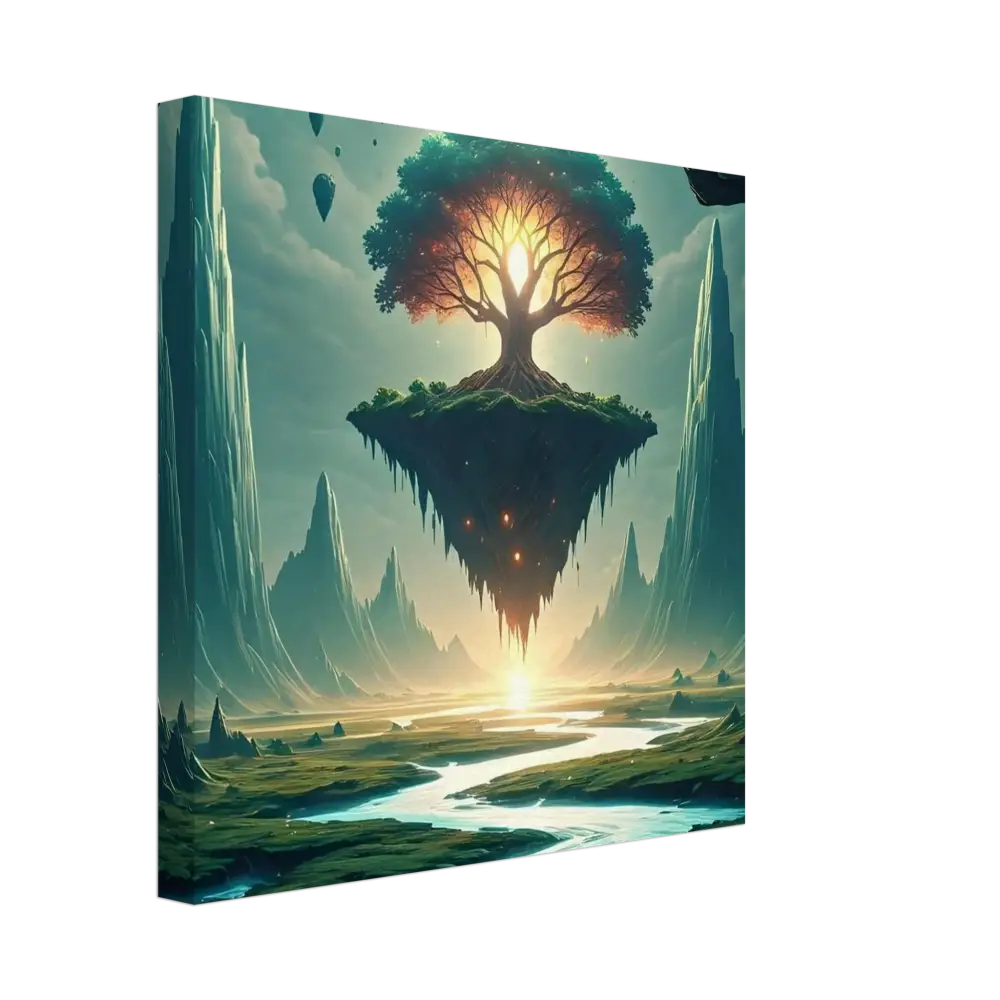 Floating island with glowing tree from Sanctuary of the Skyroot Canvas PixiOnyx Series