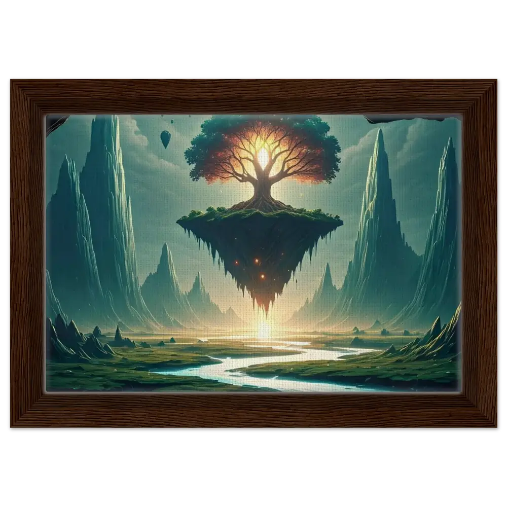 Framed fantasy landscape painting from Sanctuary of the Skyroot Celestial Wall Display